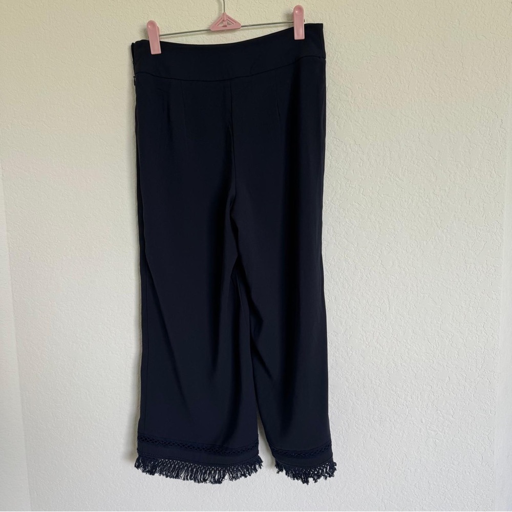 Carolina Belle Charcoal Fringe Pants | Size 2 | Boho Chic Statement Trousers - Picture 2 of 12